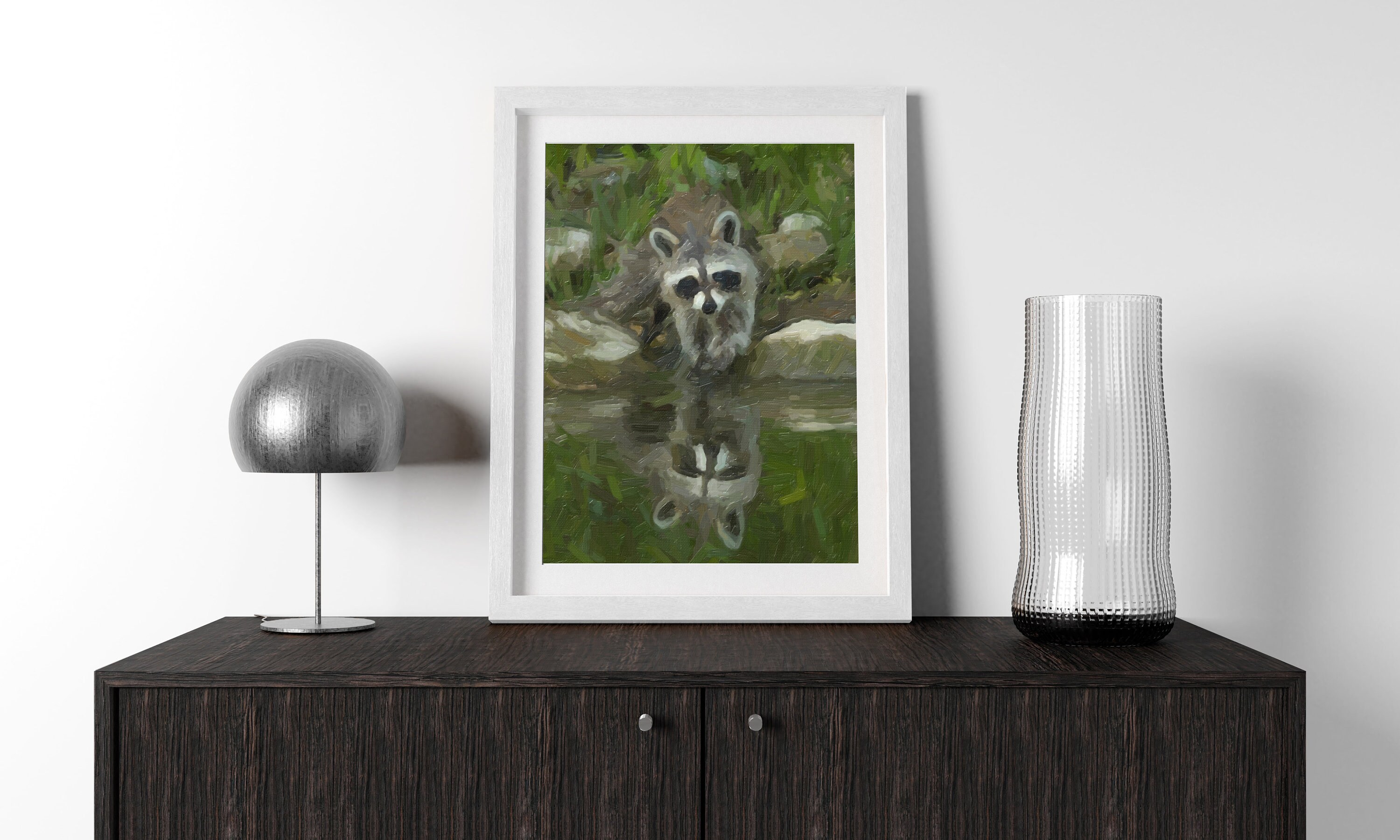 Waschbär Zeichnung Malerei druckbare digitale Poster | Etsy