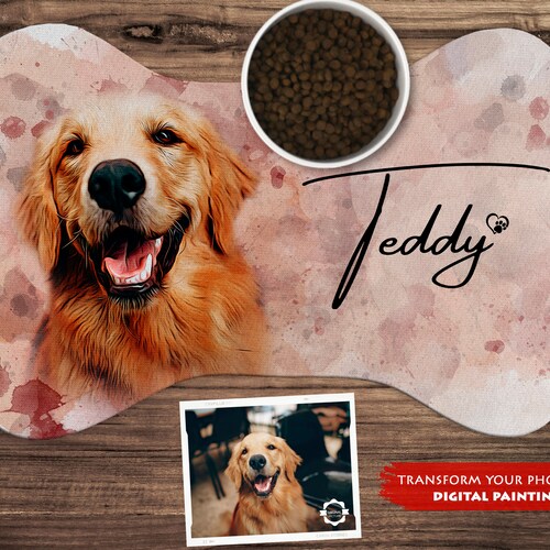 Custom Dog Mat Personalized Dog Portrait Placemat Custom Pet Etsy