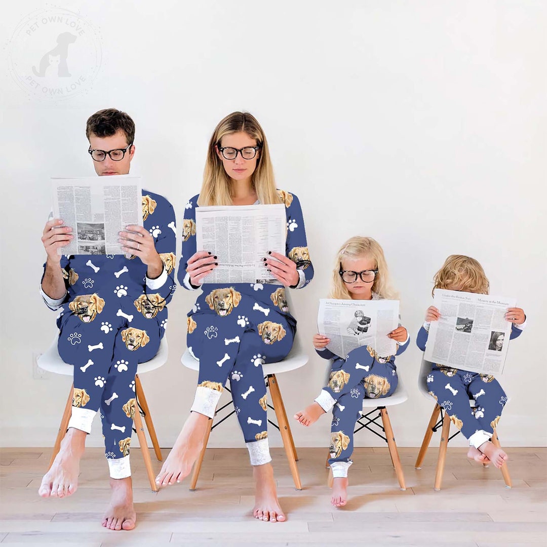 Adorable Dog Face Pajamas Family Set Matching Canine-themed Sleepwear  Custom Cat Pyjamas Pjs for Family Puppy Christmas Gift 