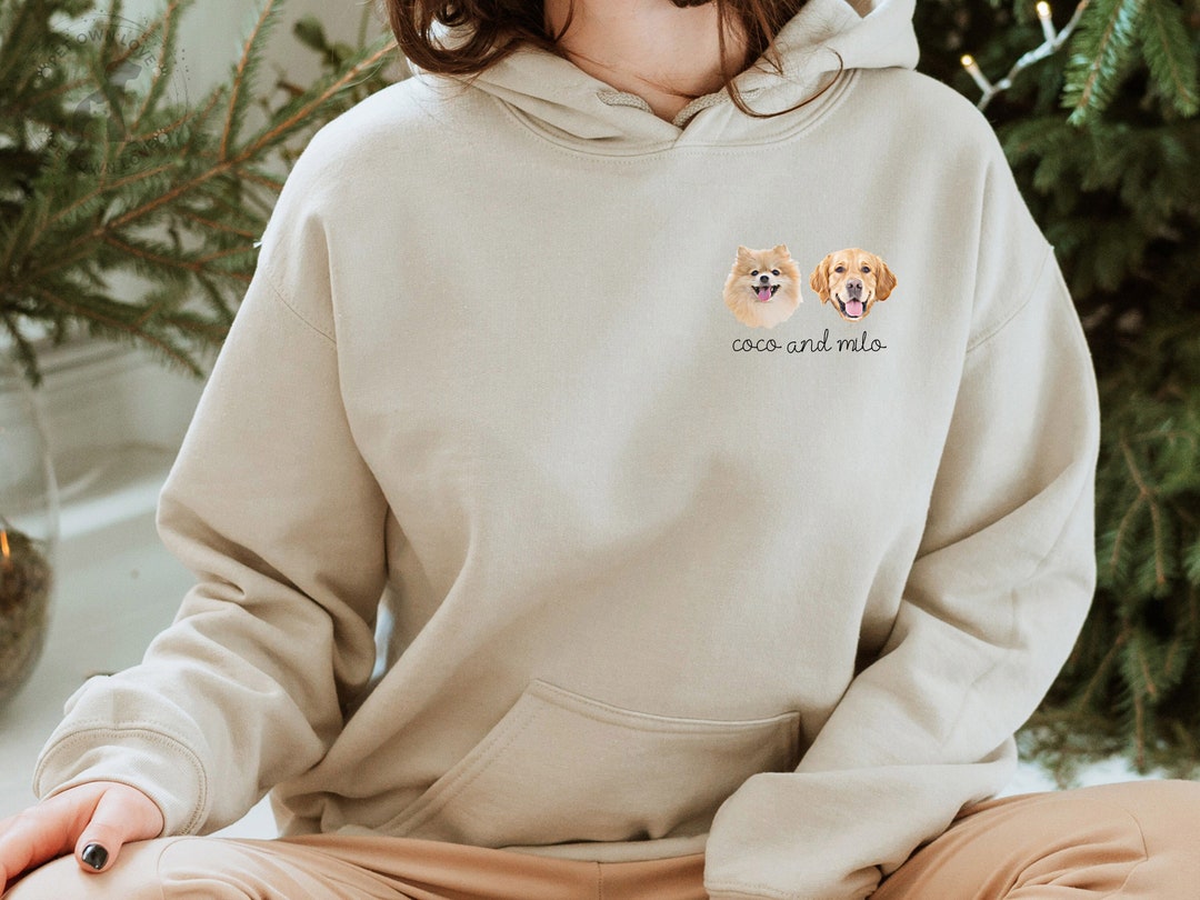 Custom Dog Face Hoodie From Photo Graphic Custom Pet Photo Colorful