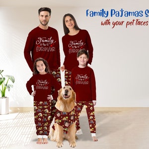 Matching Family Christmas Pajamas Custom Old Navy Christmas Pajamas Kids Pajamas Dog Shirt With Human Face Etsy