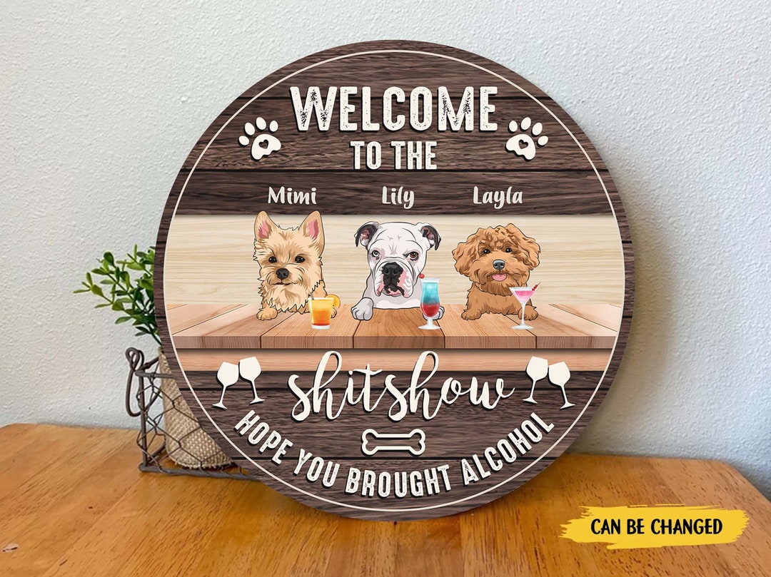 Personalized Dog Door Sign Custom Dog Name Windows Door Sign Pet Lover