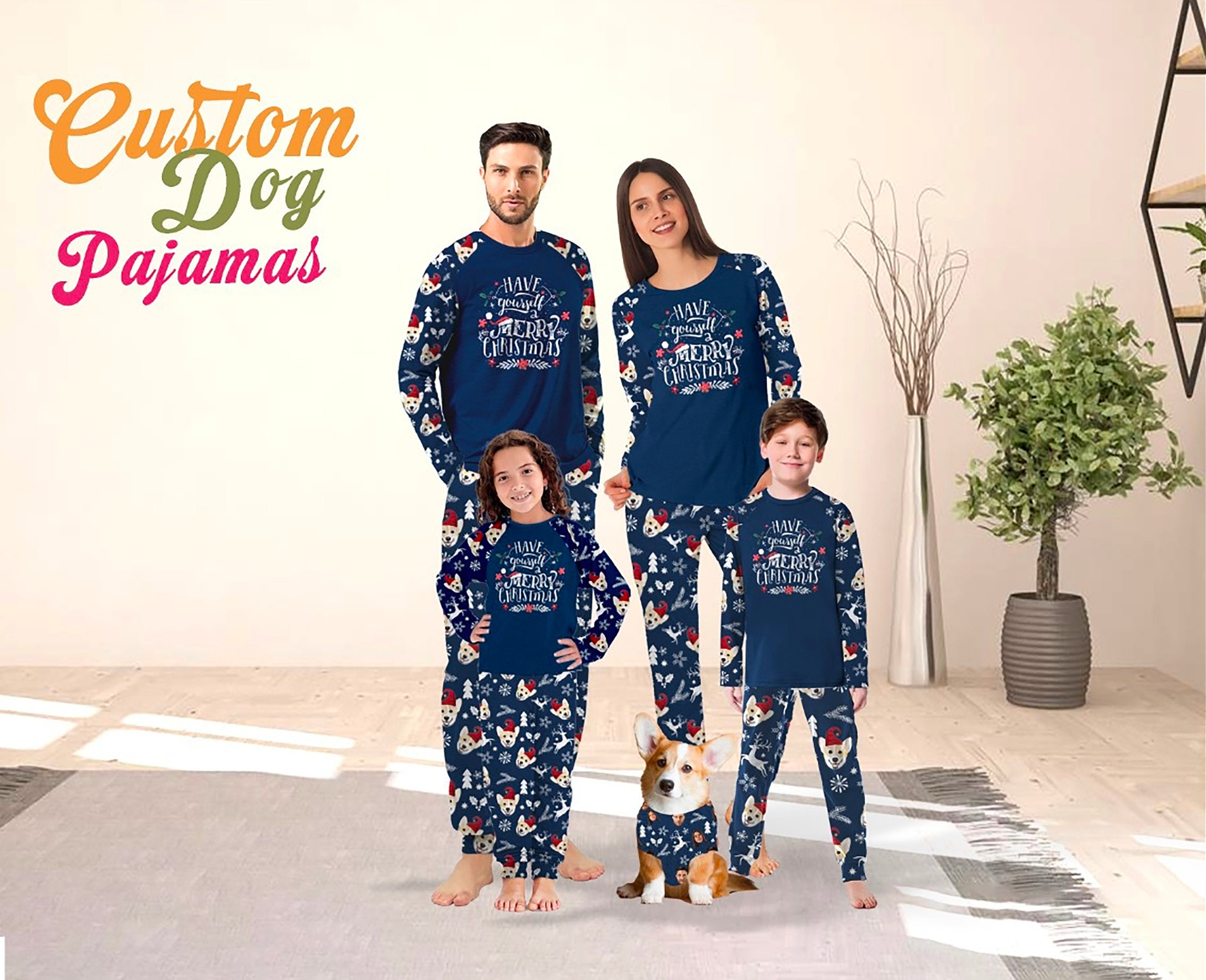 Couple and pet christmas pajamas hotsell
