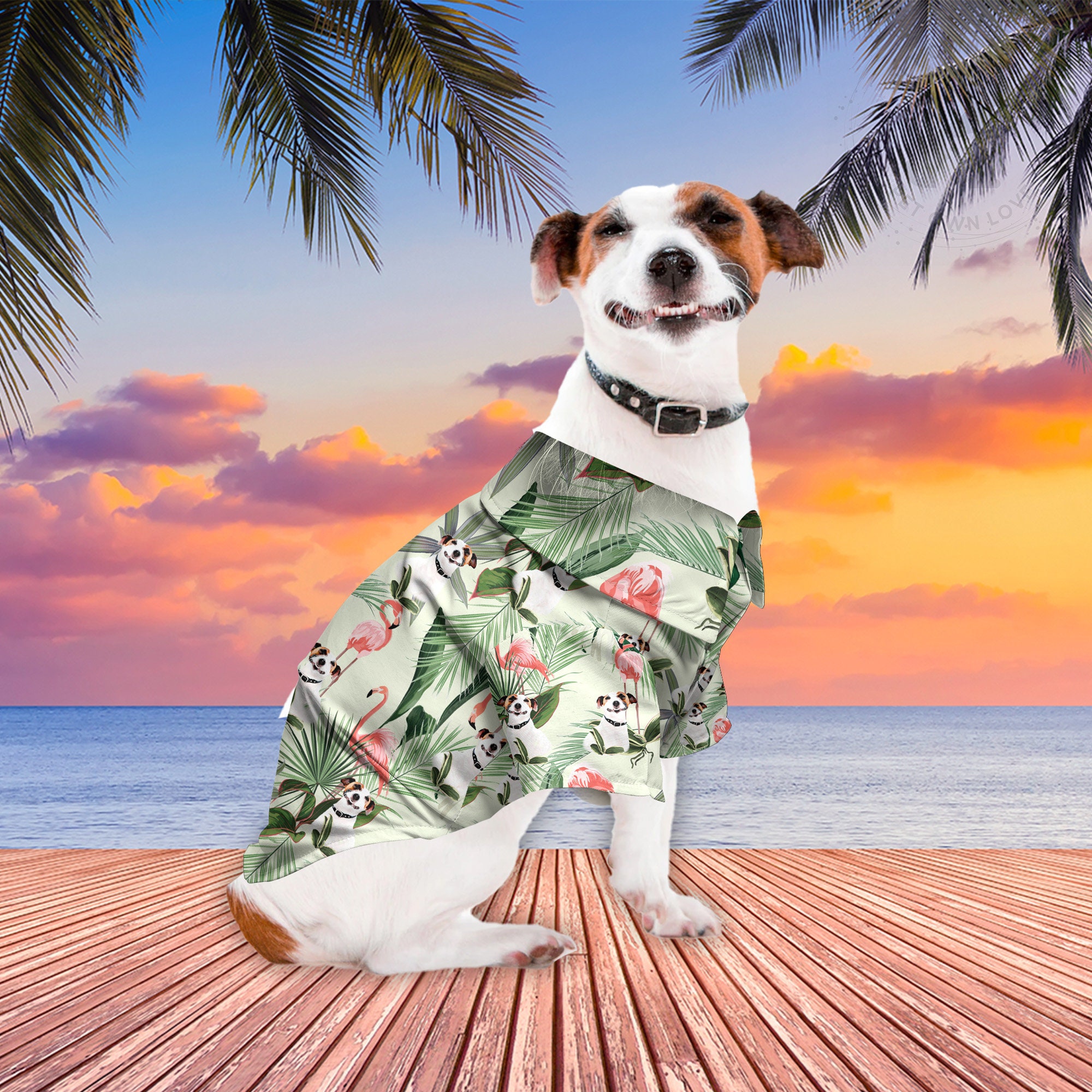 Custom Flamingo Hawaiian Shirt for Dog Custom Pet Hawaii Shirts Green Leaf Hawaii Beach Vacation Shirt Dog Hawaii Shirt Outfit Etsy Hong Kong