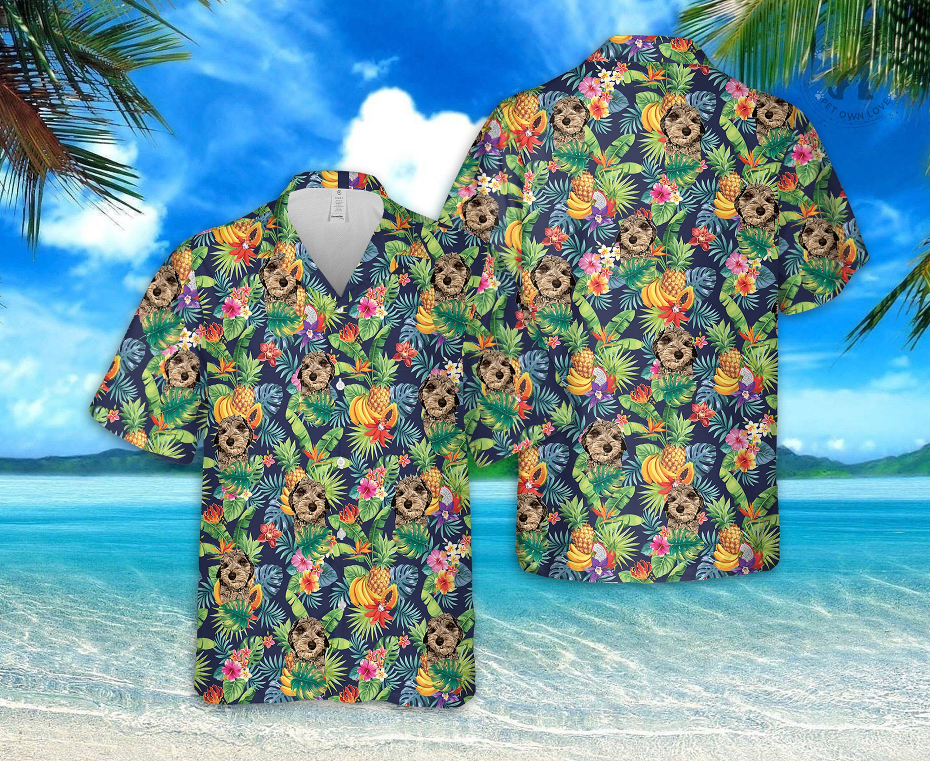 Monogram Hawaiian Shirt Personalized Beach Cover up 
