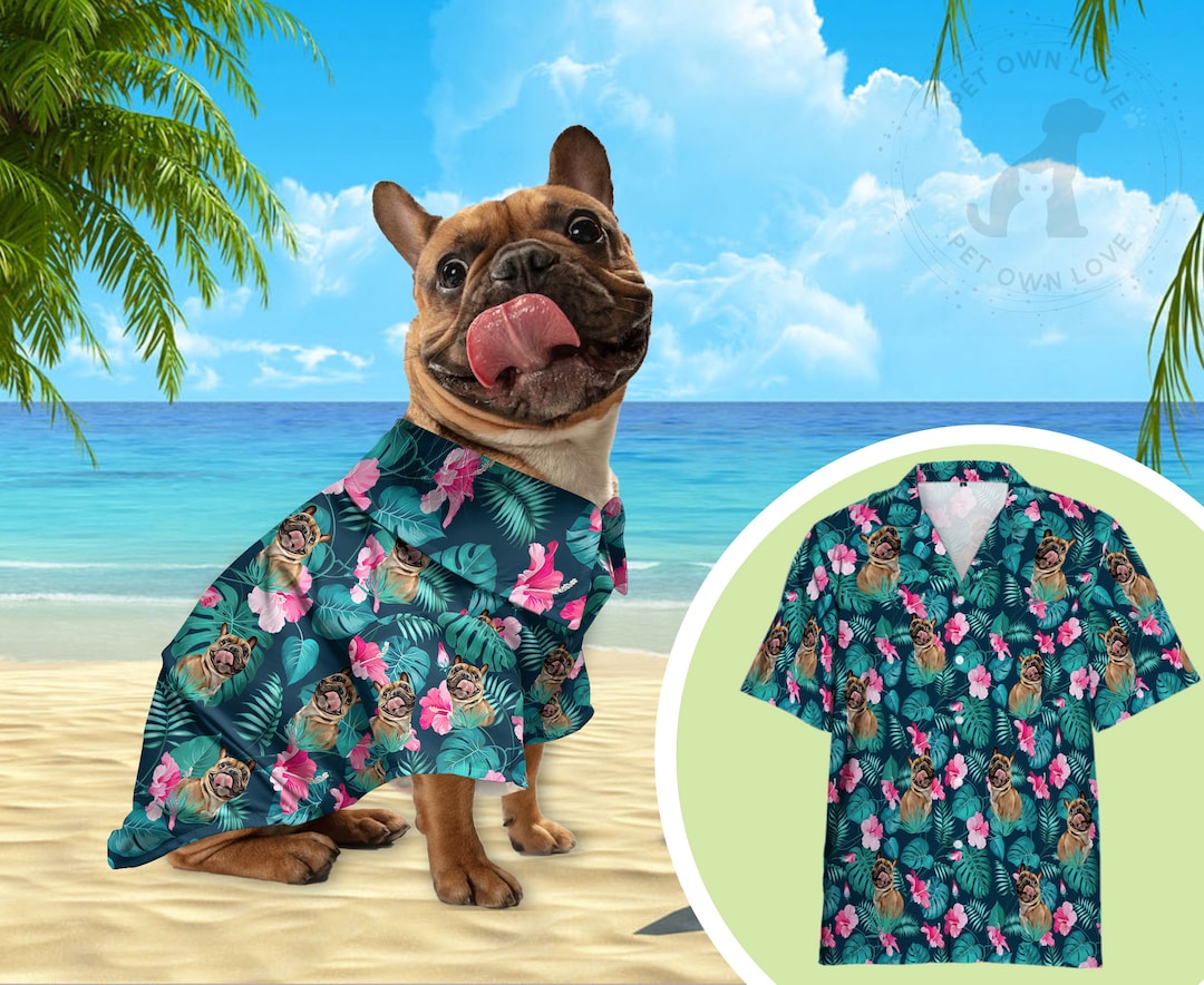 Custom Hawaii Shirt for Dog and Human, Custom Hawaiian Shirts, Pink