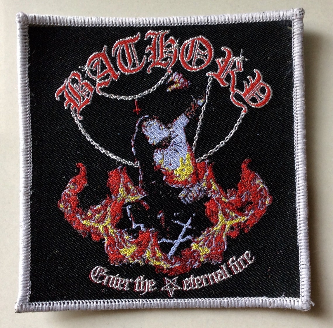 Bathory enter the eternal fire woven patch black metal rare | Etsy