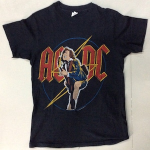 Vintage AC/DC Angus T-Shirt: 1980s Hard Rock Tee, Size S