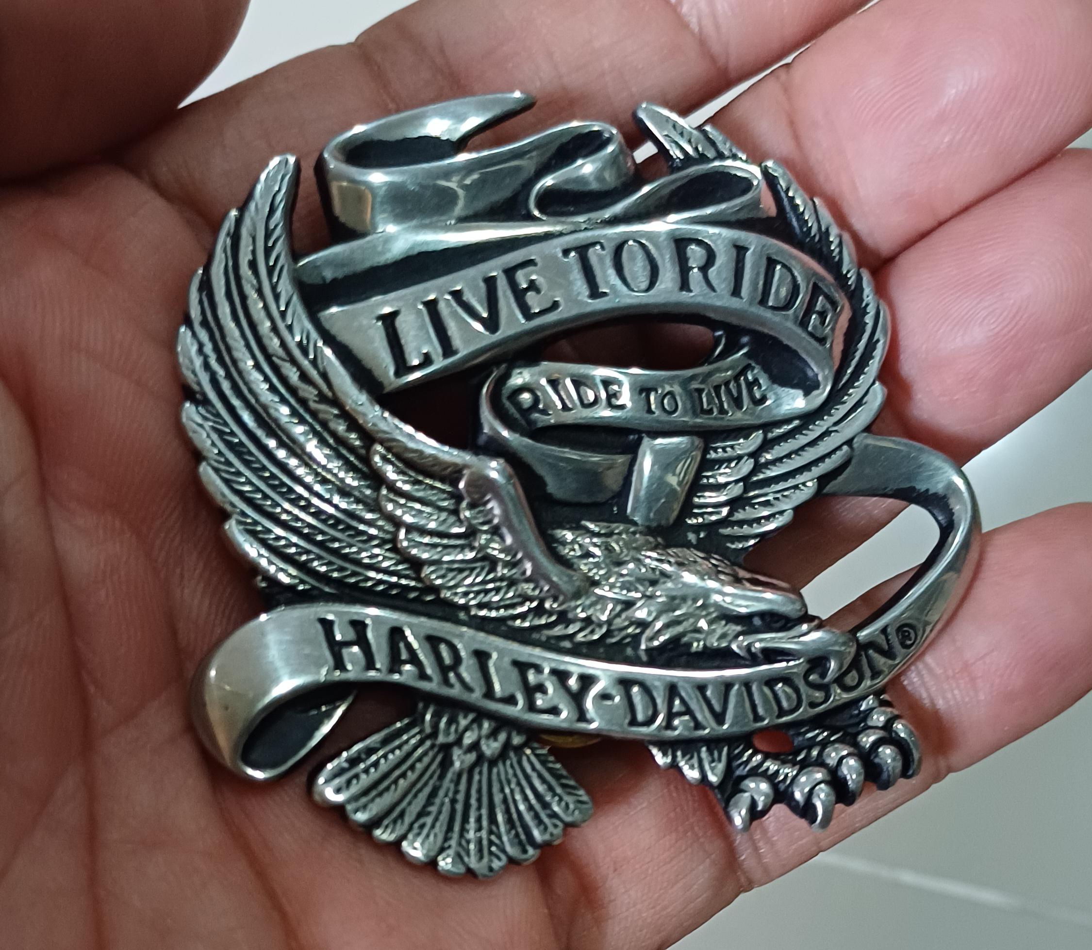 90年代ヴィンテージ ハーレーダビッドソン「Live to Ride」メタルピン 