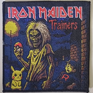 Parche tejido "Trainers" de Iron Maiden - NWOBHM, hard rock, heavy metal, edición limitada, raro
