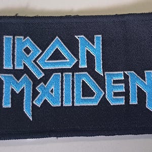 Vintage 80s Iron Maiden Woven Patch - Blue Logo