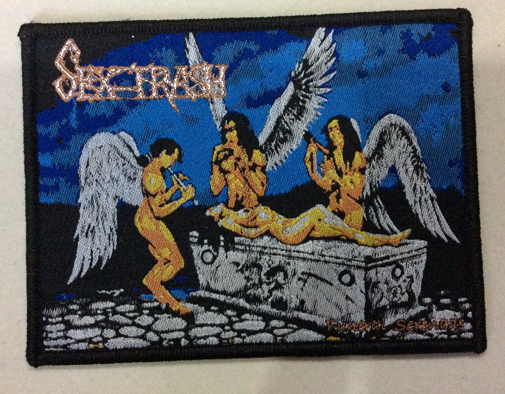 SEXTRASH “funeral Serenade” Woven Patch Black Thrash Metal Rare