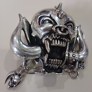 MOTORHEAD warpig 3D original 1991 boucle vintage dead stock iron fist poker l'alchimie métal punk biker fabriqué en Angleterre image 6