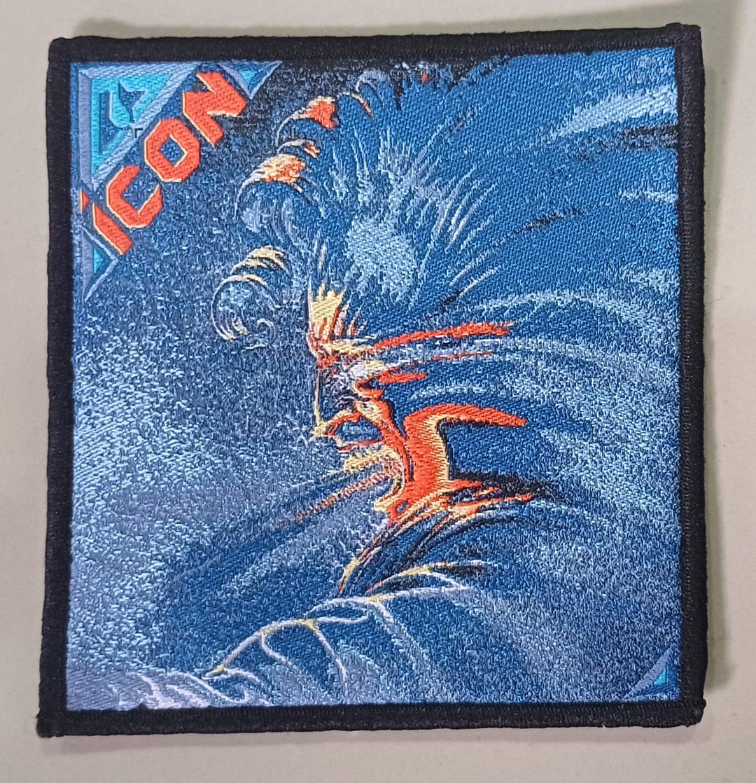 ICON "s/t" Woven Patch Black Border LA Gram Heavy Metal Hard Rock ...