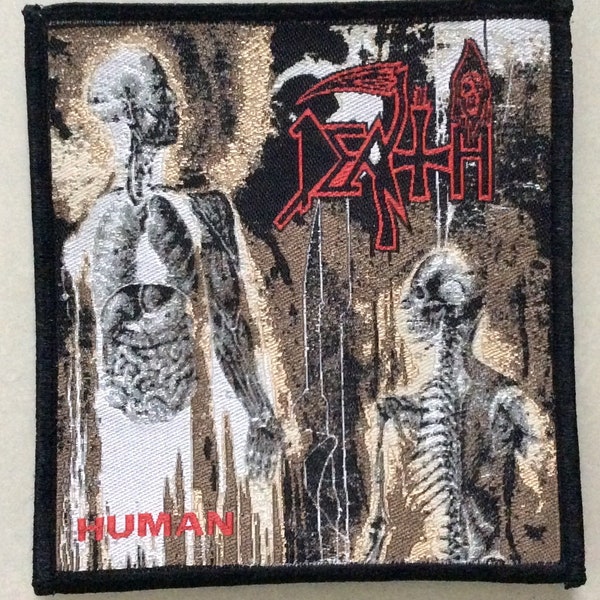 DEATH “HUMAN” woven Patch gore grind horror brutal old school death metal limited