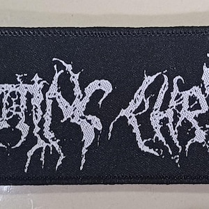 ROTTING CHRIST Strip Woven Patch svart thrash death metal satanisk ondska sällsynt