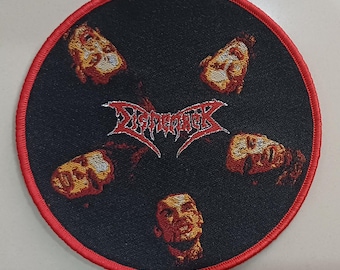 Écusson tissé rond en « morceaux » à bordure rouge, horreur brutale, grind death metal limité