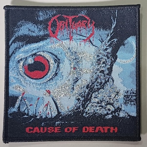 OBITUARY "cause of death" Woven Patch , Black Border brutal thrash death metal limited