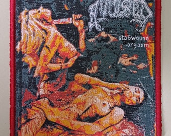 AVULSED « stabwound orgasm » tissé patch limité Bordure rouge death metal