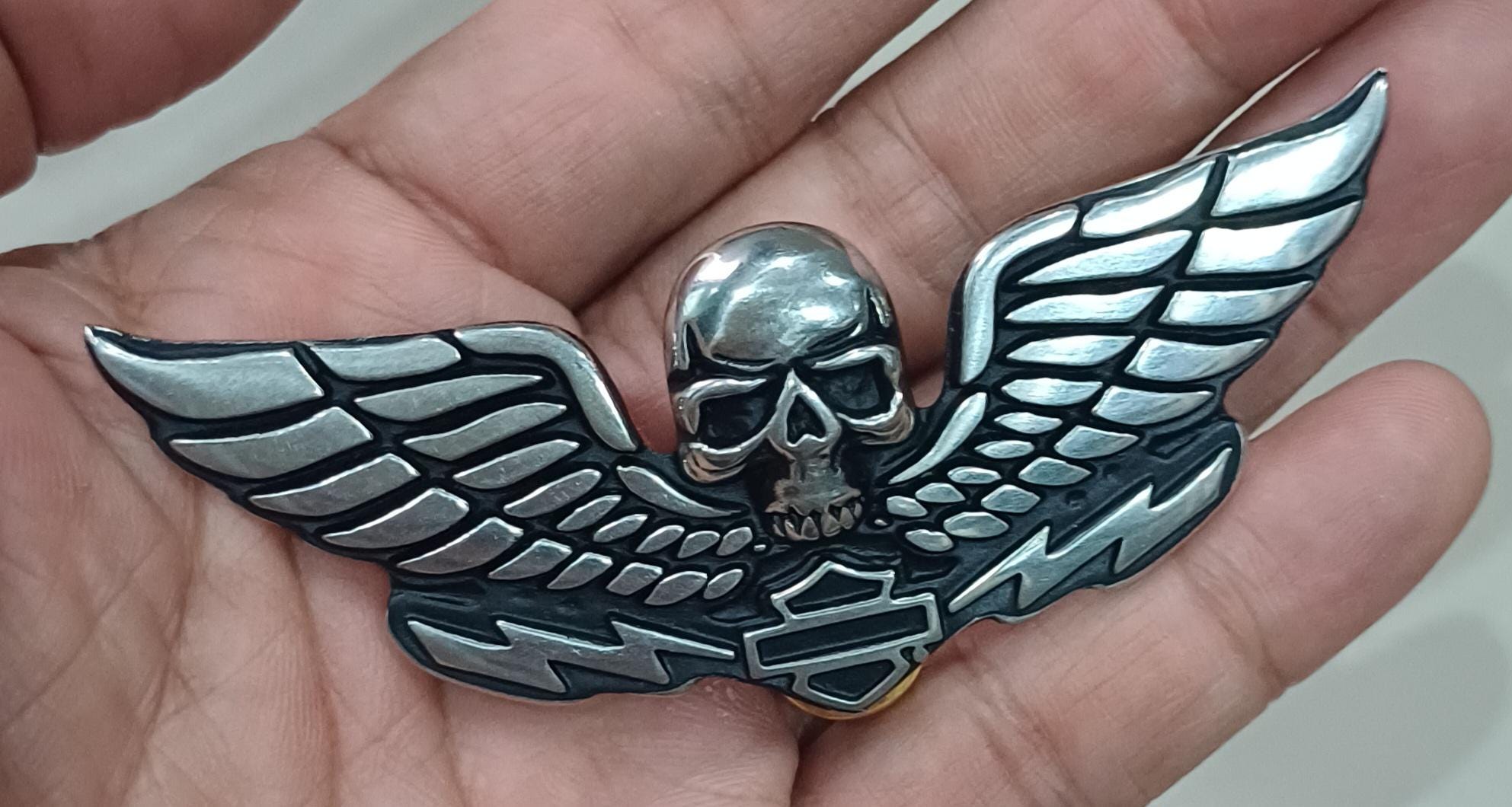 ★VINTAGEハーレーHarley-Davidson skullスカル　ピンズ Vintage 90s Harley-davidson 