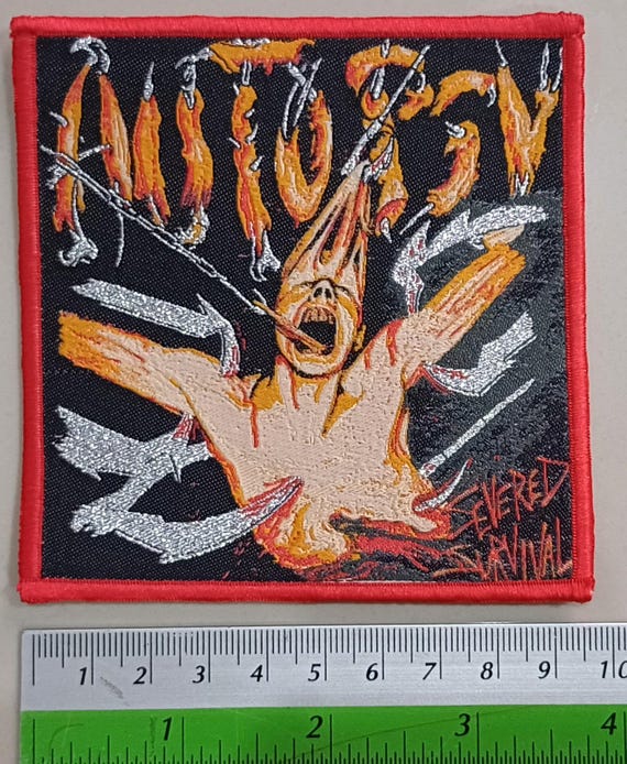 AUTOPSY “severed Survival” Woven Patch Red Border Dead Stock