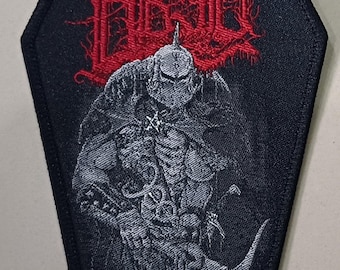 ABSU Sarg Form gewebter Aufnäher schwarz thrash Death Metal satanic Evil selten