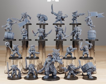 Goblin Pirates - set of 19 (sculpted by Stationforge)