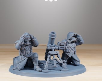 Grim Guard Battle Weapons - Mortar Team (sculpted by Stationforge)