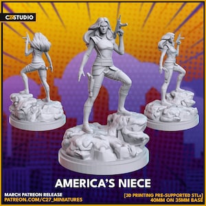 Sharon Carter / America's Niece 40 mm miniatura (rzeźbiona przez C27 collectibles) (Crisis Protocol Proxy/Alternative)