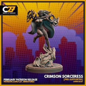 Scarlet Witch / Crimson Sorceress 40 mm Miniatur (modelliert von C27 Sammlerstücken) (CrisisProtoll Proxy/Alternative)