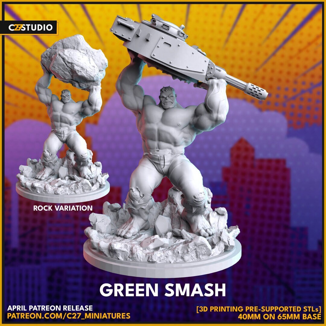 ベース MANTIC HULK The Hulk / Green Smash 40mm Miniature (sculpted by C27