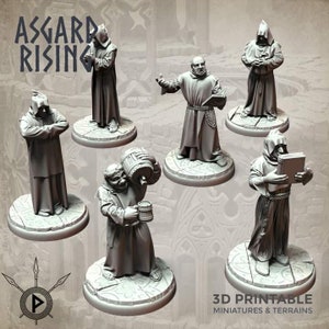 Monje inglés (juego de 6) de Asgard Rising (clérigo/sacerdote/banda de guerra)