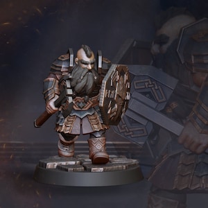 Dwarf with Axe & Shield (The Mines - Flames of War Kickstarter)