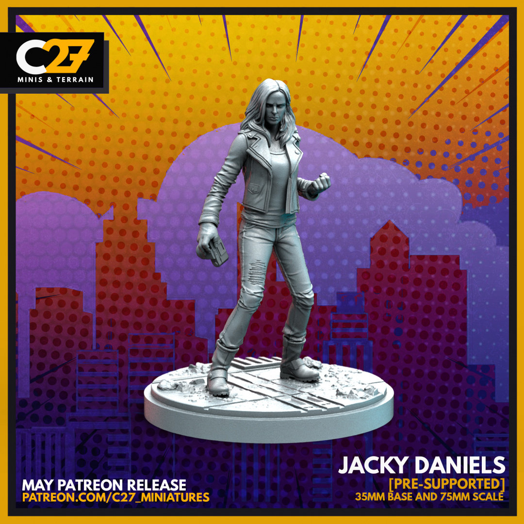 Jessica Jones / Jacky Daniels 40mm miniature (sculpted by C27 collectibles) (Crisis Protocol Proxy/Alternative)