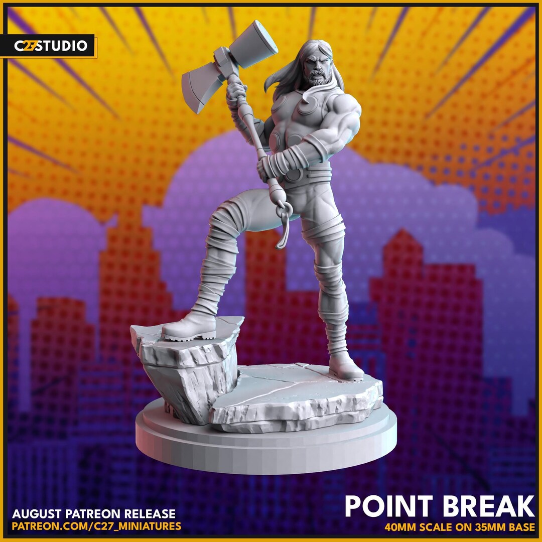 Ultimates Thor / Point Break 40mm Miniature (sculpted by C27 ...
