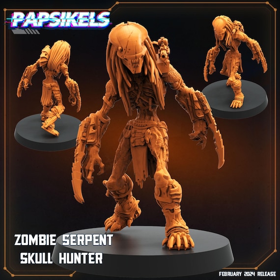 Zombie Serpent Skull Hunter - Predator Fan Art (sculpted by