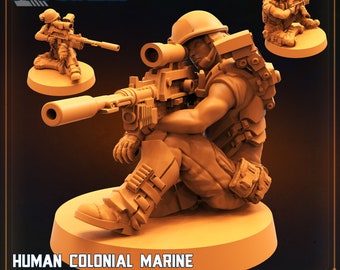 Human Colonial Marine Sniper Aryan Wolva (sculpted by Papsikels)