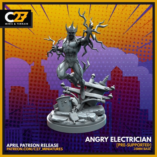 Electro / Angry Electrician 40mm Miniatur (von C27 Sammlerstücke) (Crisis Proxy / Alternative)