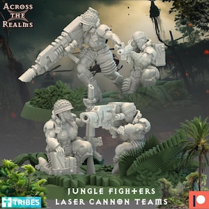 Jungle Fighters Laser Cannon Team - 4 miniatures (sculpted by Across the Realms)