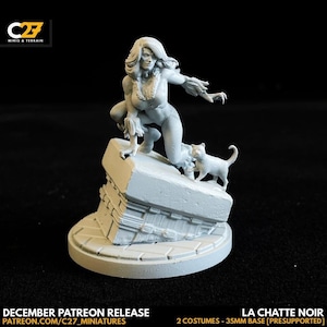 ブラックキャット / フェリシア・ハーディ / ル・シャ・ノワール 40 mm ミニチュア (C27 collectibles による彫刻) (クライシス・プロトコル プロキシ/オルタナティブ)