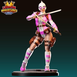 Gwenpool Fan-Art 40mm Miniature (Sculpted by Legion Miniatures)  (Crisis Protocol Proxy/Alternative)