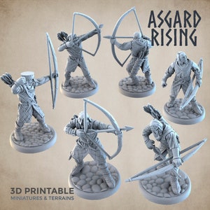 Englische Bogenschützen - Set von 6 - von Asgard Rising (Langbogen / Bogenschützen / Kriegerschar)