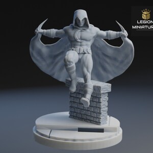 Moon Knight Fan-Art 40mm Miniature (Sculpted by Legion Miniatures)  (Crisis Protocol Proxy/Alternative)