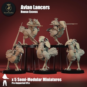 House Excess Avian Lancers (5) (sculpted by That Evil One)