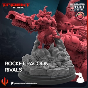 Rocket Racoon Rivals (Fan art sculpted by Trident Studio) (Crisis Protocol Proxy/Alternative)