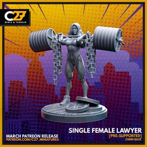 She-Hulk / Single Female Lawyer 40mm miniature (sculpted by C27 collectibles) (Crisis Protocol Proxy/Alternative)