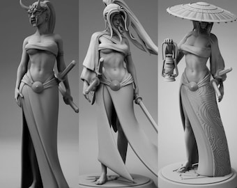 Samurai Explorer, Fighter, Oni (Female) by Rescale Miniatures (Resin)