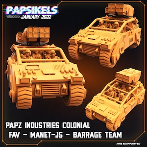 Papz Industries Colonial FAV - Manet J5 Barrage Team (sculpted by Papsikels)