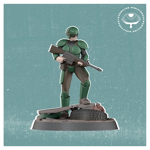 Wastelanders - Combat Armour (female) (Sculpted by Vermillion Miniatures)