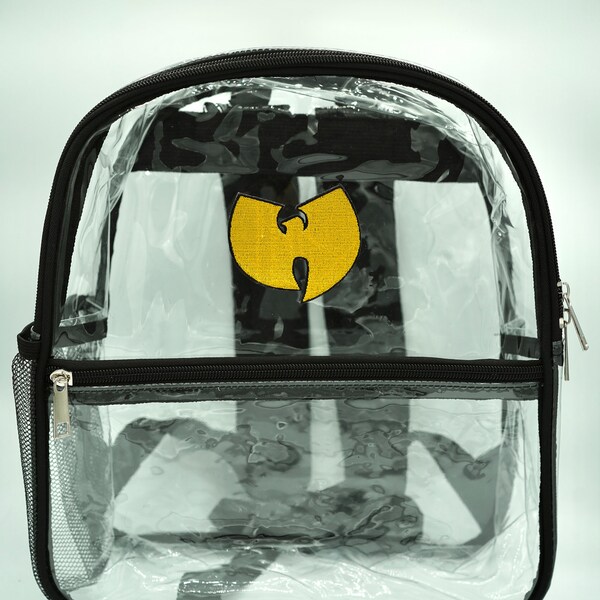 Wu-tang backpack pvc clear underground hip hop 90s backpack wu-tang accessory hip hop merch transparent wutang pvc backpack wutang forever